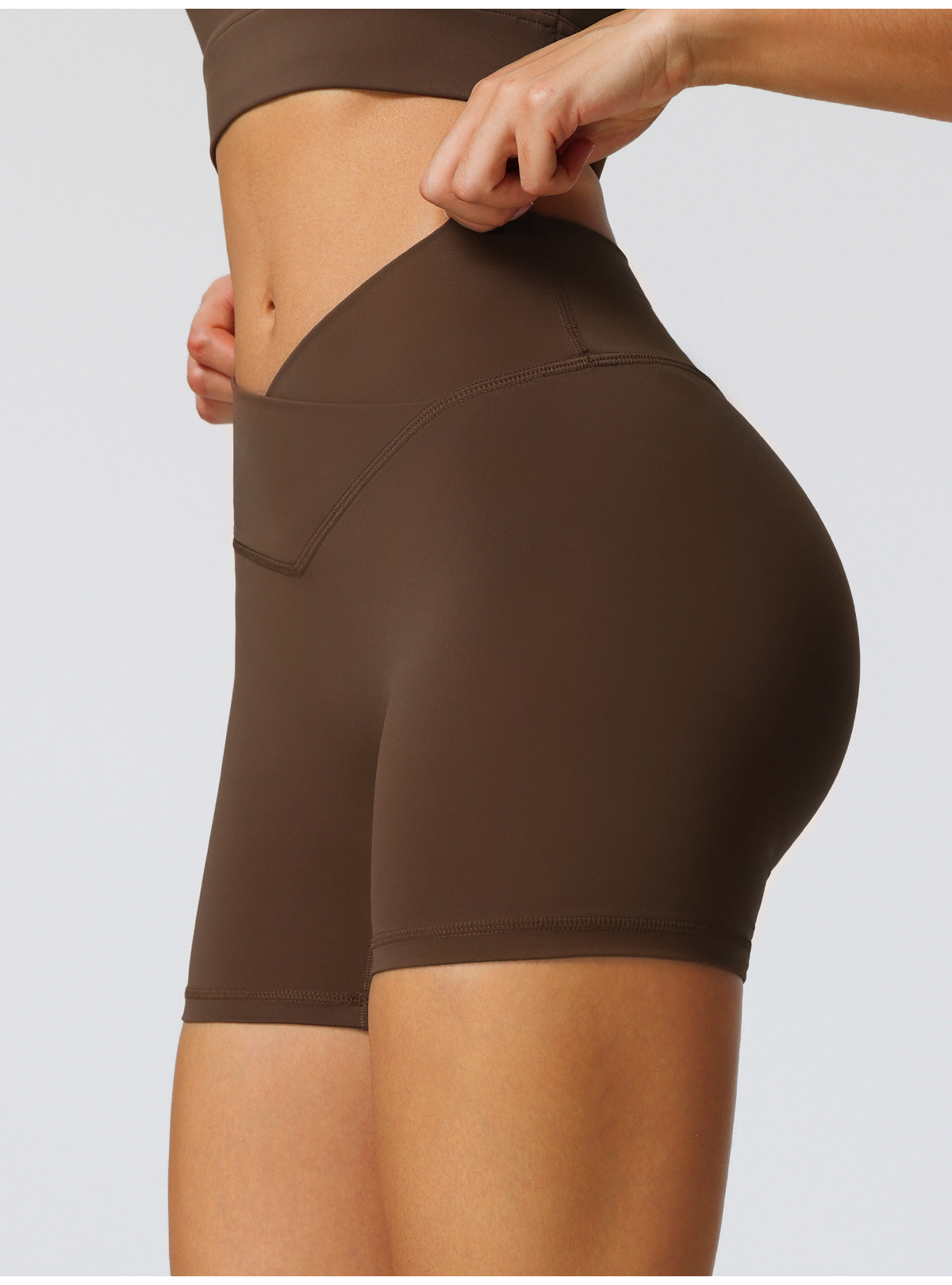 Aura Sculp - Short deportivo de cintura alta con diseño en V