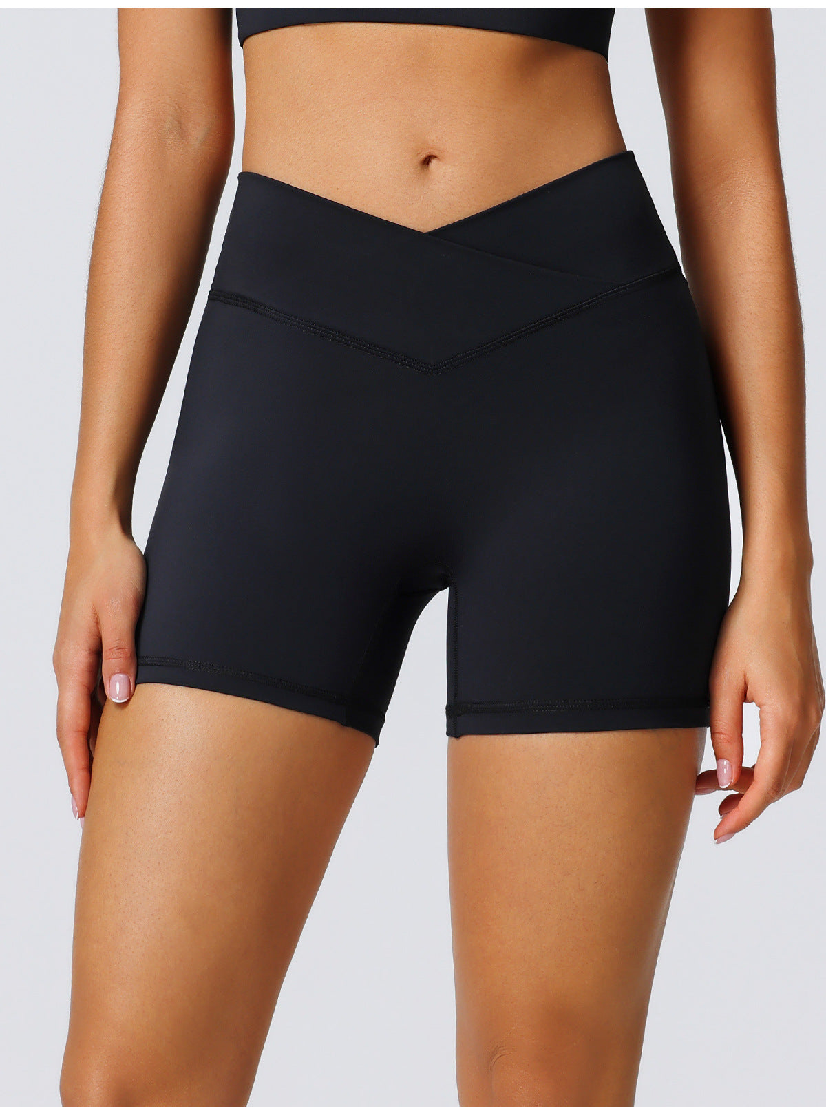 Aura Sculp - Short deportivo de cintura alta con diseño en V