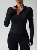 Conjunto Black 3 Piezas - Top Halo, Leggings Serenity fit y Chaqueta de largo clásico Warm Essence