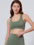 Green Nature - Top Deportivo espalda cruzada y elegante