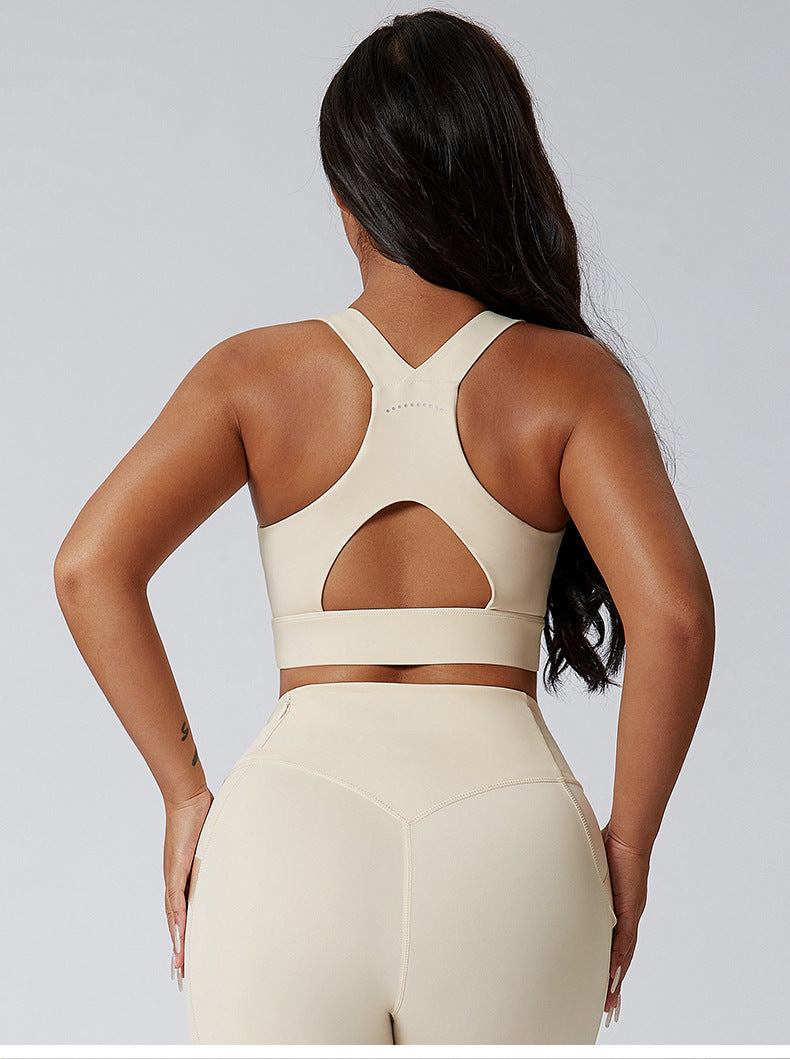 Halo - Top deportivo con espalda tipo nadadora y abertura central